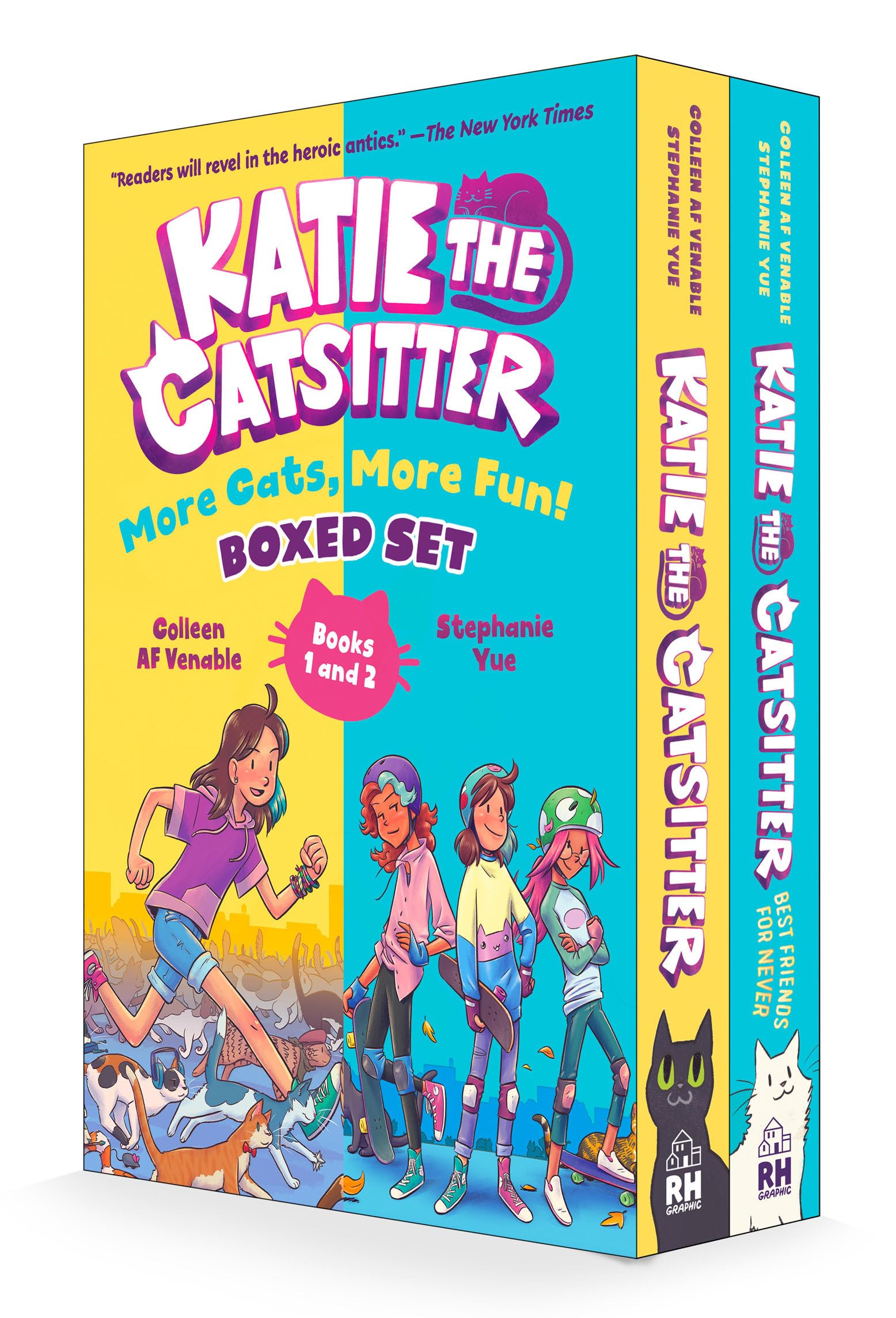 jaquette album Katie the Catsitter: More Cats, More Fun! Boxed Set (Books 1 and 2): (A Graphic Novel Boxed Set)