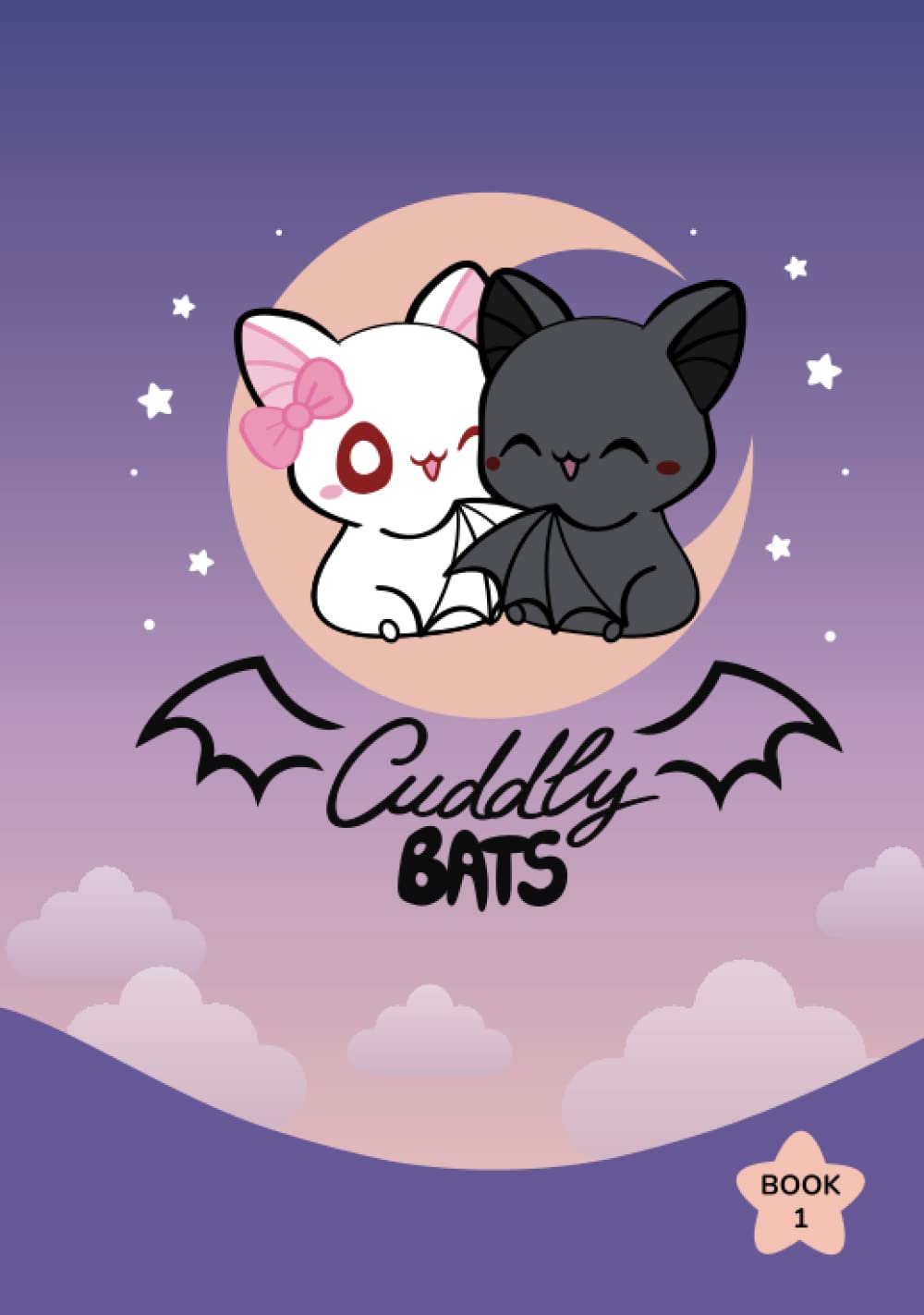 jaquette album Cuddly Bats, Book 1: Collection of comics about cute bat couple Luna and Shadow