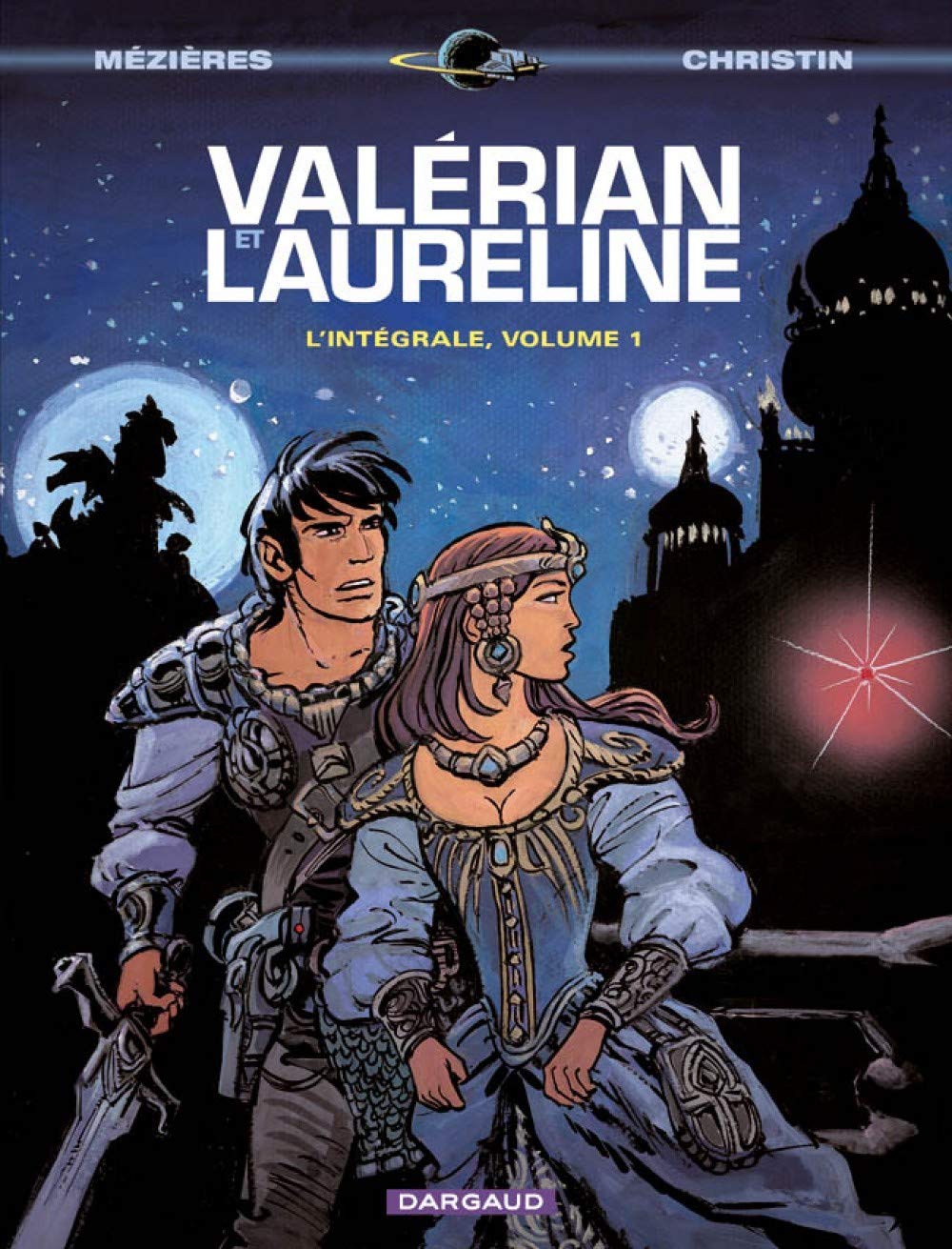 jaquette album Valérian et Laureline l'Intégrale, volume 1 : Les mauvais rêves ; La cité des eaux mouvantes ; L'empire des mille planètes