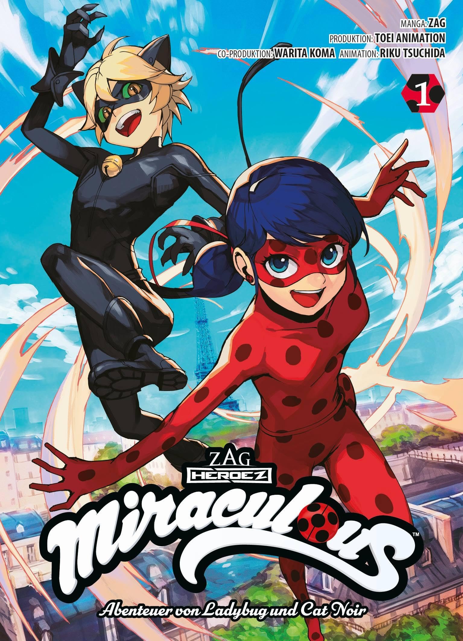 jaquette album Miraculous - Die Abenteuer von Ladybug und Cat Noir (Manga) 01: Der Manga zur gefeierten Animationsserie auf Disney+!