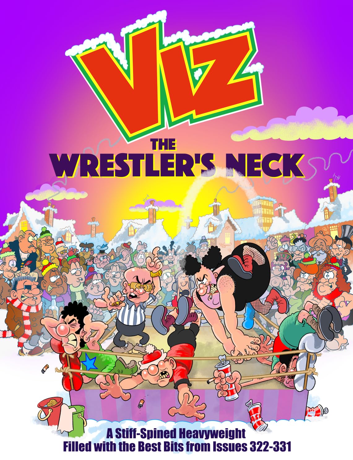 jaquette livre Viz Annual 2026: The Wrestler's Neck: A Stiff-Spined Heavyweight Filled with the Best Bits from Issues 322-331