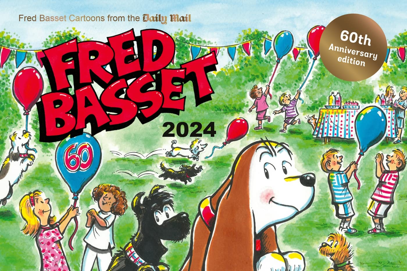jaquette album Fred Basset Yearbook 2024: Celebrating 60 Years of Fred Basset: Witty Cartoon Strips from the Daily Mail