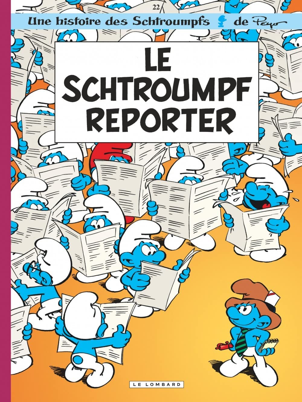 jaquette album Les Schtroumpfs, tome 22 : Le Schtroumpf reporter