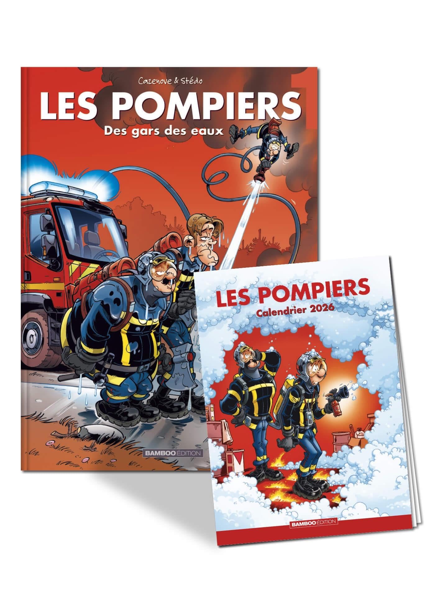 jaquette album Les Pompiers - tome 01 + calendrier 2026 offert: Des gars des eaux