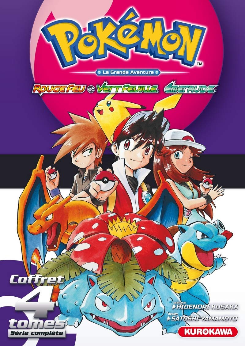 COFFRET - Pokémon Rouge Feu et Vert Feuille / Émeraude - tomes 1-2-3-4 + Guide Pokémon