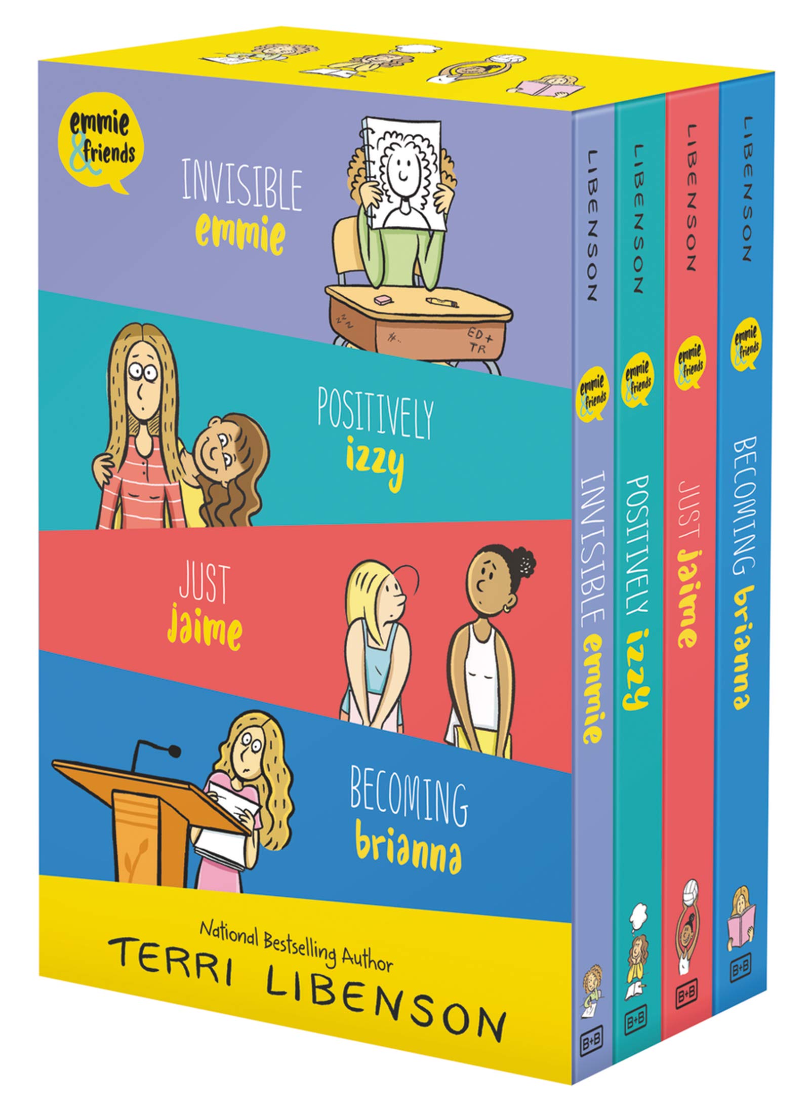 4-Book Box Set: Invisible Emmie, Positively Izzy, Just Jaime, Becoming Brianna (A Graphic Novel Box Set) – Tween Comics About School ... Drama, and Frenemies for Children (Ages 8-12)