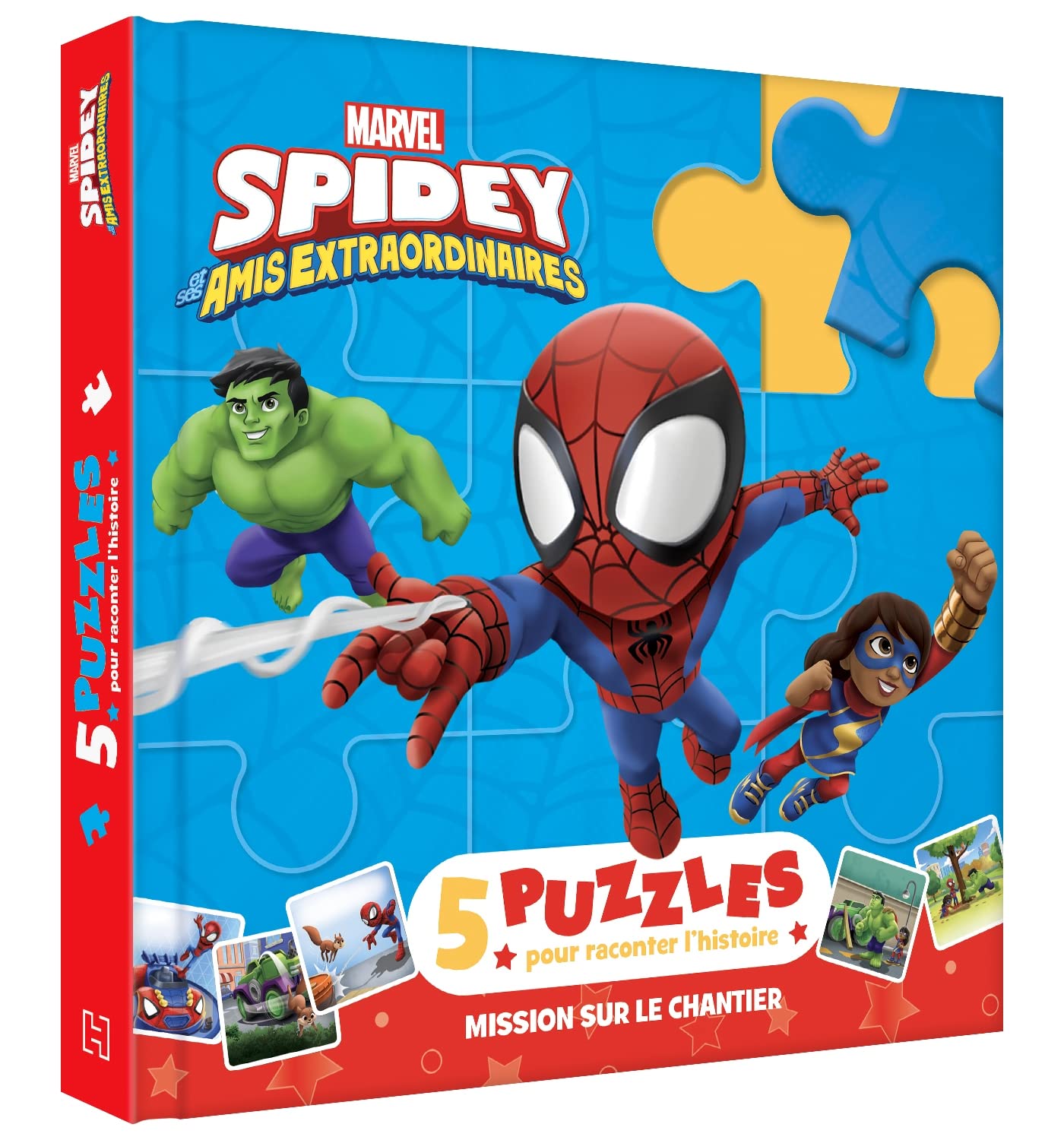 SPIDEY ET SES AMIS EXTRAORDINAIRES - Mon Petit Livre Puzzle - 5 puzzles 9 pièces - MARVEL: Mission au Chantier
